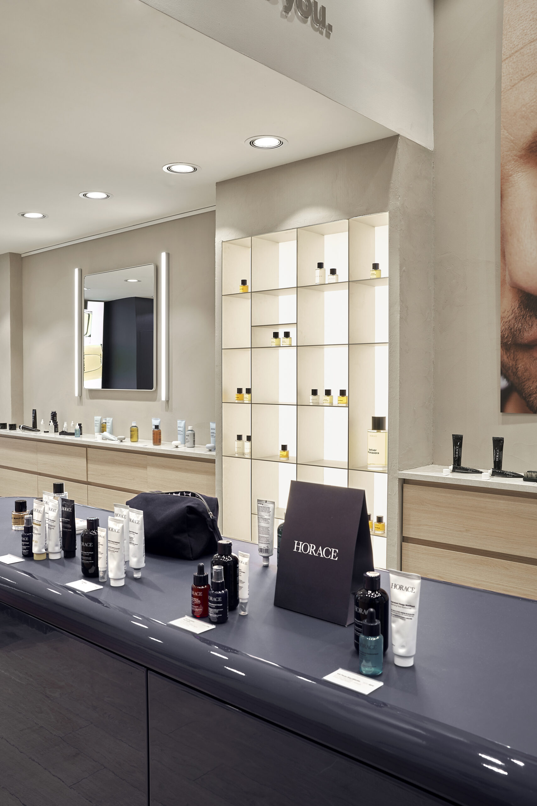 Horace cosmetics display island for retail shops