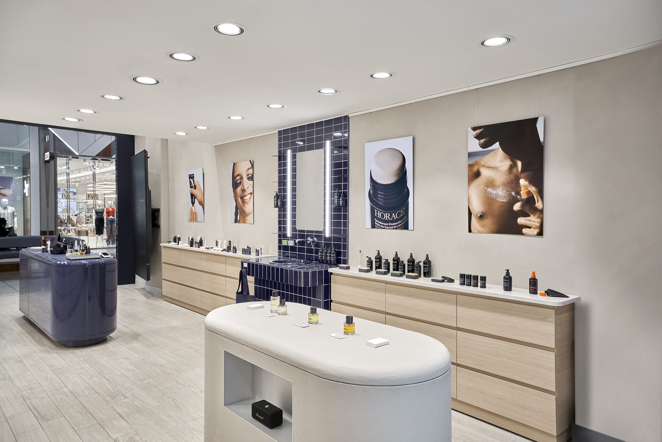 Retail display island unit for Horace cosmetics stores